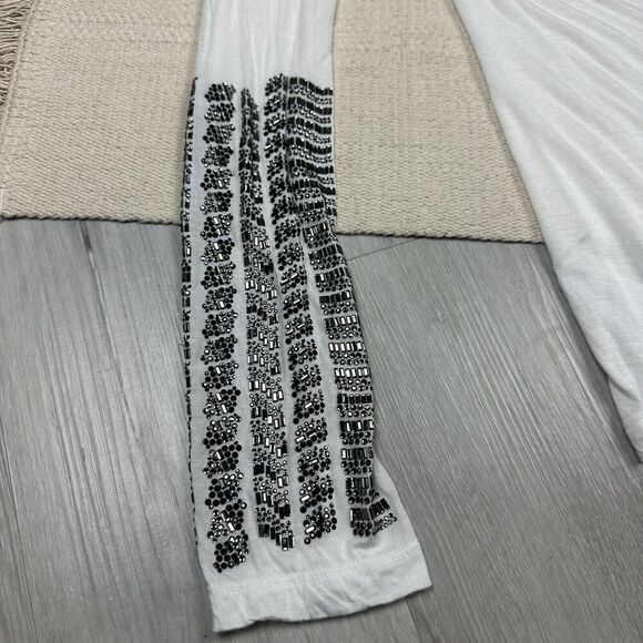 Thomas Wylde White Tunic Top Long Sleeves Embellished Rhinestones White Size S - Picture 3 of 7